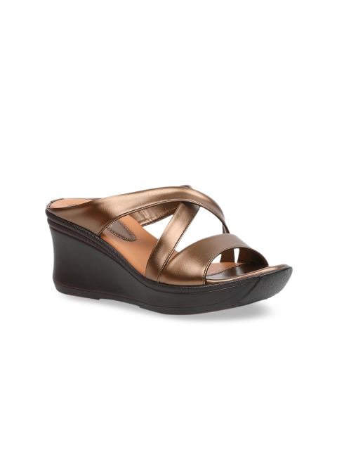 

pelle albero Women Copper-Toned Solid Sandals