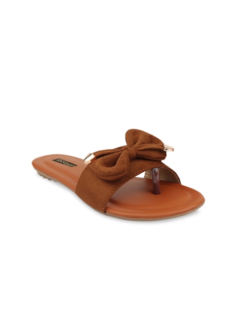 

Shoetopia Women Tan Brown Solid Open Toe Flats