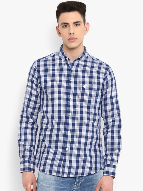 

Red Tape Men Blue & White Regular Fit Checked Casual Shirt