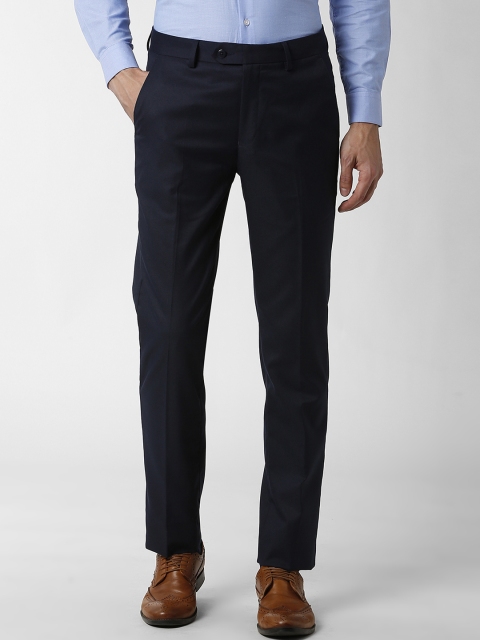 

Peter England Men Blue Slim Fit Solid Formal Trousers