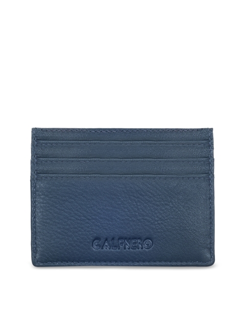 

CALFNERO Unisex Navy Blue Solid Card Holder