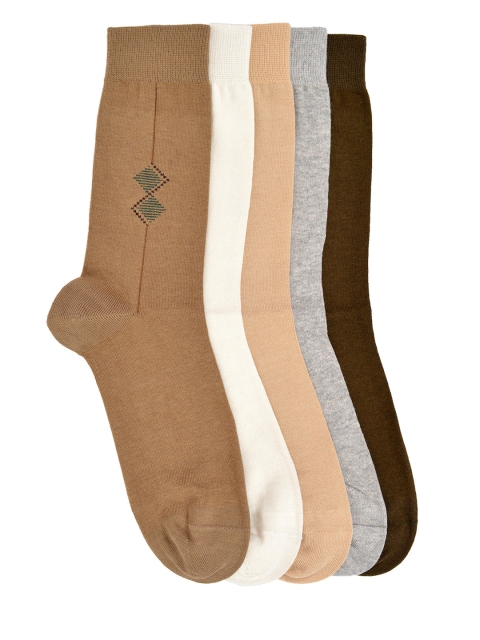 

MARC Men Pack of 5 Solid Calf-Length Socks, Multi