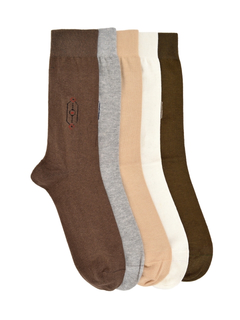 

MARC Men Pack of 5 Solid Calf-Length Socks, Multi