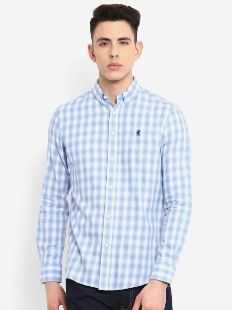 

Red Tape Men Blue & White Regular Fit Checked Casual Shirt