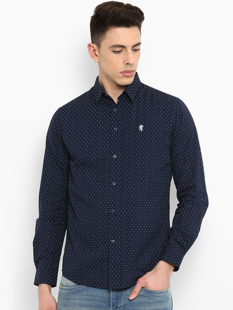 

Red Tape Men Navy Blue Regular Fit Printed Casual Shirt