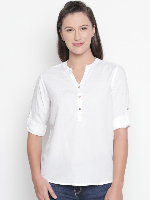 

Honey by Pantaloons Women White Solid Shirt Style Top