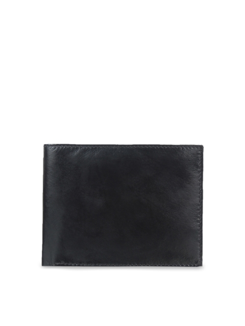 

Swiss Design Men Black Solid Two Fold Leather Wallet
