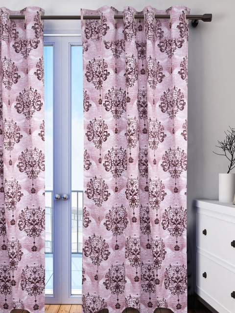 

HOUZZCODE Pink & Brown Single Door Curtain