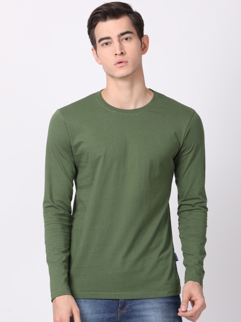 

Blue Saint Men Green Solid Round Neck T-shirt
