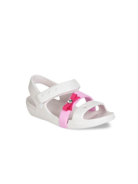 

Crocs Girls White Solid Open Toe Flats