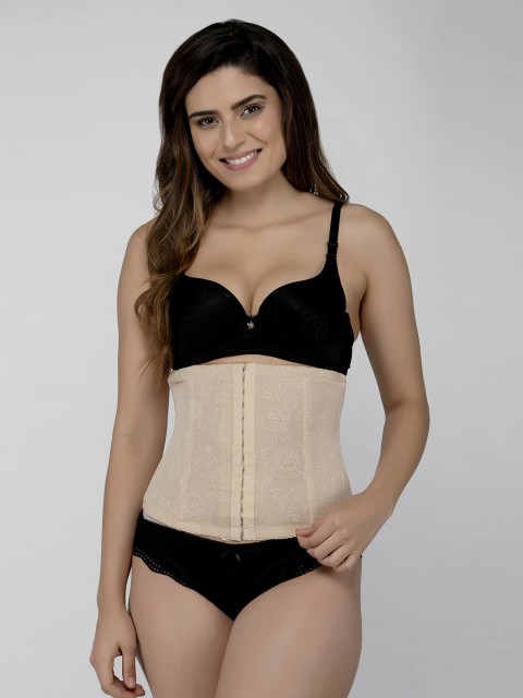 

Laceandme Women Nude-Coloured Floral Printed Tummy Shaper 4366