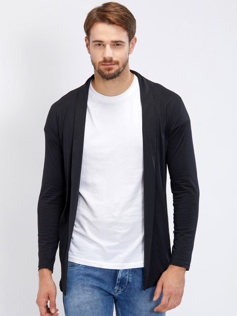 

Maniac Men Black Solid Open Front Shrug