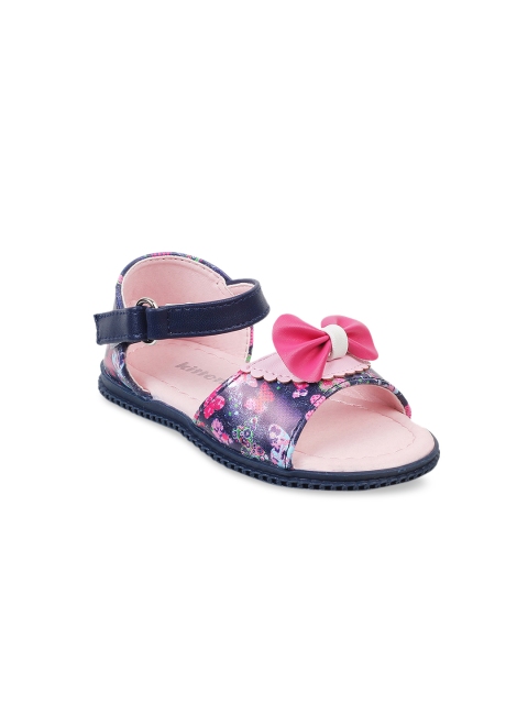 

Kittens Girls Blue Printed Synthetic Patent Open Toe Flats