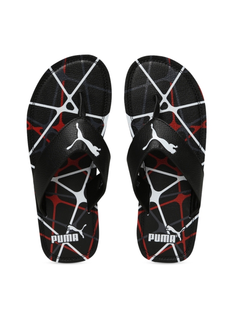 

Puma Men Black Textured Thong Flip-Flops 37108303-Dark Shadow