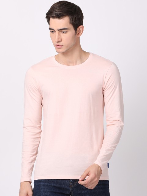 

Blue Saint Men Pink Solid Round Neck T-shirt