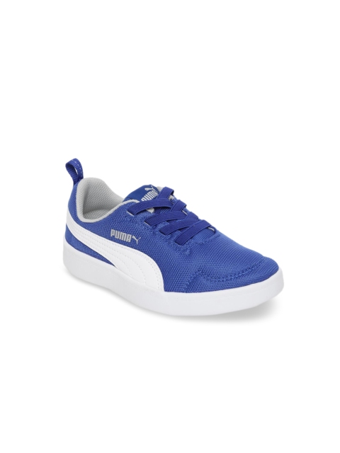 

Puma Unisex Blue & White Colourblocked Courtflex Mesh PS Sneakers
