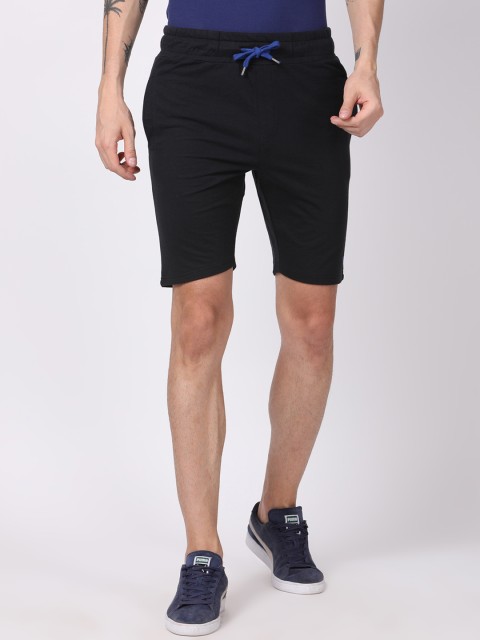 

Blue Saint Men Black Solid Slim Fit Sports Shorts