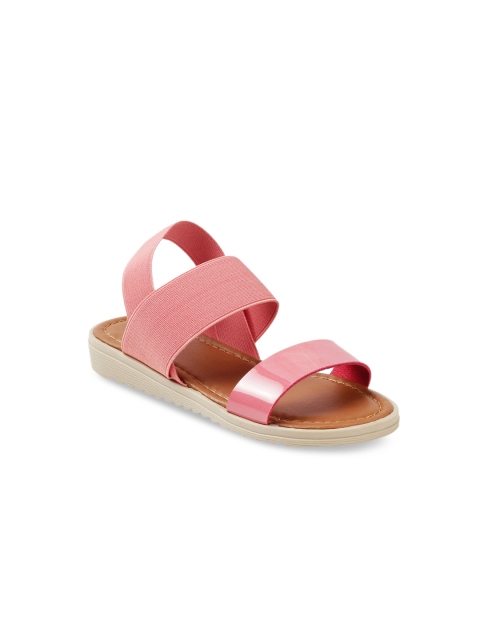 

Kittens Girls Pink Solid Synthetic Patent Open Toe Flats