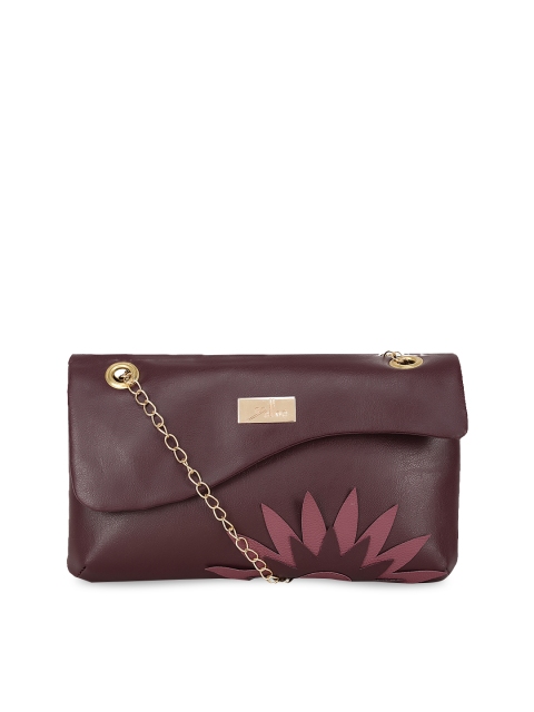 

yelloe Maroon Self-Design Sling Bag