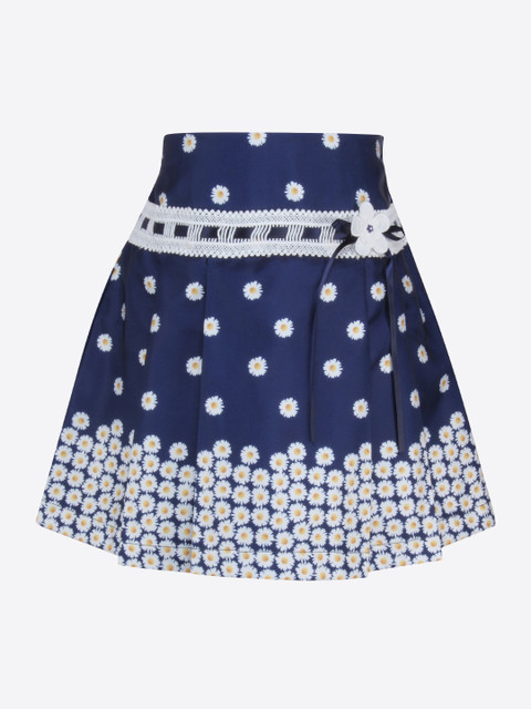 

CUTECUMBER Girls Navy Blue & White Floral Printed A-Line Skirt