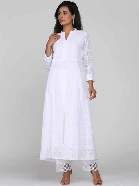 

Soch Women White Embroidered Anarkali Kurta