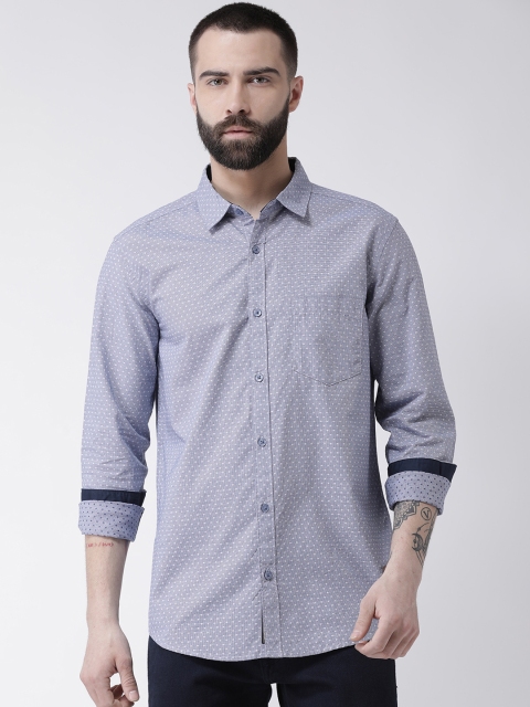 

Club York Men Blue Slim Fit Printed Casual Shirt