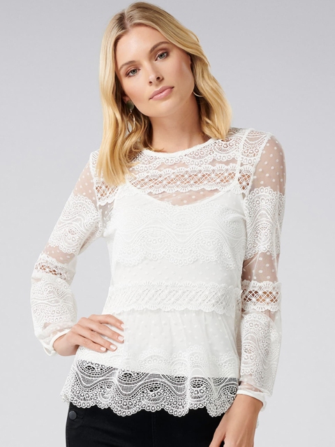 

Forever New Women White Solid Top