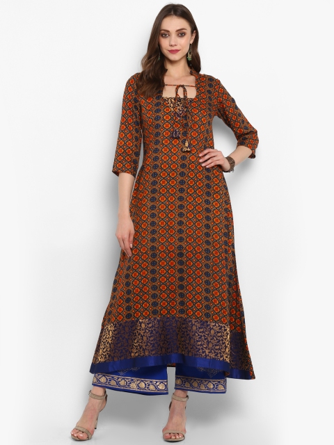 

MBE Women Multicoloured Printed A-Line Kurta, Multi