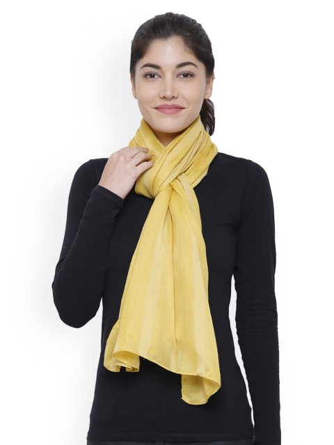 

Citypret Yellow Self Design Scarf