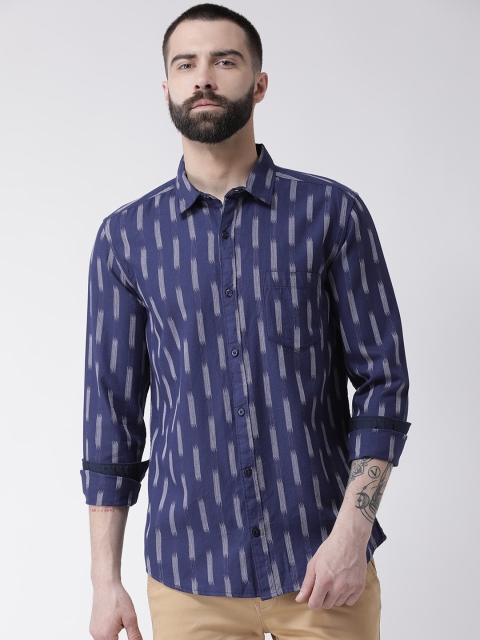 

Club York Men Blue Slim Fit Striped Casual Shirt