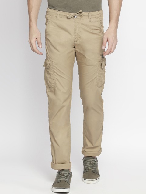 

beevee Men Khaki Comfort Regular Fit Solid Cargos