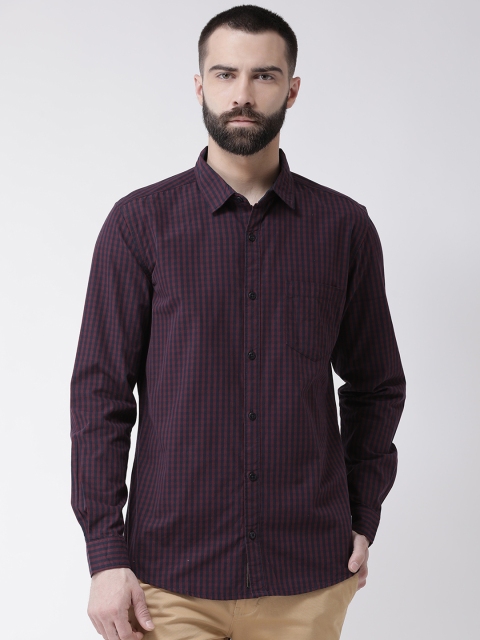 

Club York Men Purple & Blue Slim Fit Checked Casual Shirt