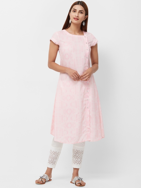 

Naari Women Pink Printed Straight Kurta