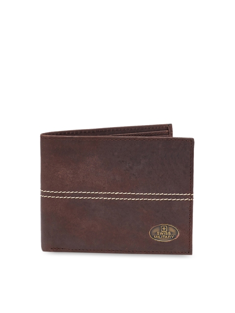 

SWISS MILITARY Unisex Brown Solid Two Fold Wallet