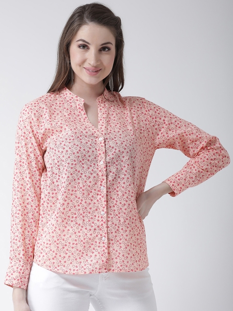 

The Vanca Women Peach-Coloured Regular Fit Printed Casual Shirt