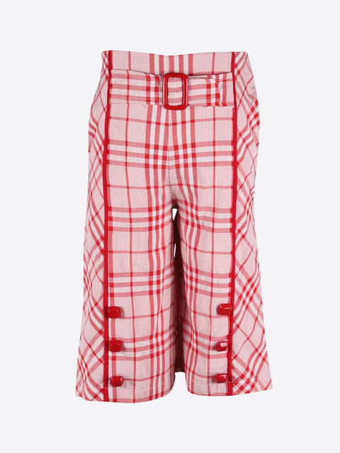 

CUTECUMBER Girls Red Smart Regular Fit Checked Culottes