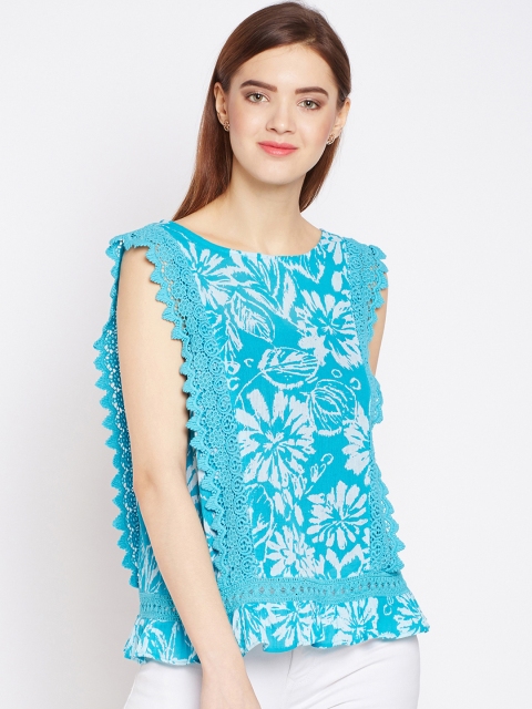 

Oxolloxo Women Blue Printed Top