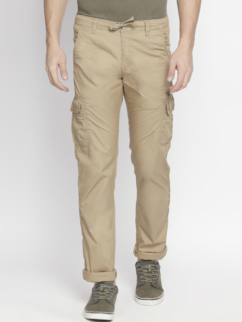 

beevee Men Khaki Comfort Regular Fit Solid Cargos