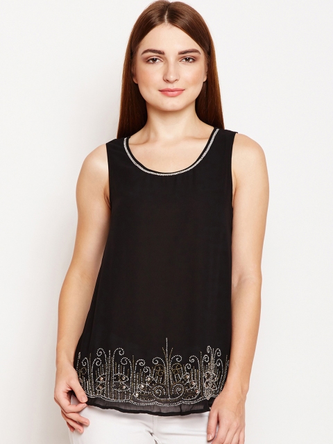 

Oxolloxo Women Black Solid A-Line Top