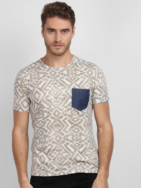 

LA LOFT Men Off-White Printed Round Neck T-shirt