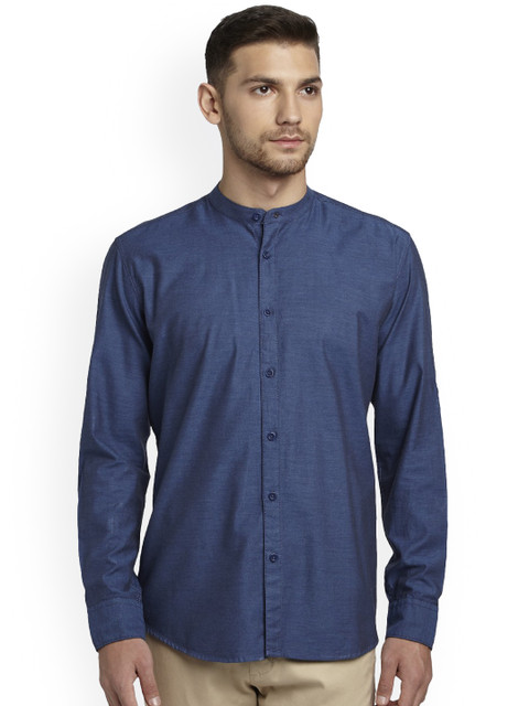 

Parx Men Blue Slim Fit Solid Casual Shirt