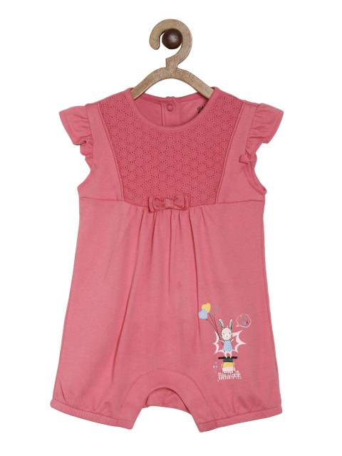 

MINI KLUB Girls Pink Printed Romper