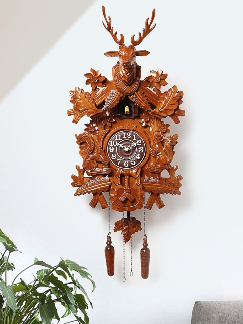 

Horo Brown Handcrafted Animal Shaped Textured Analogue Wall Clock HCK8000