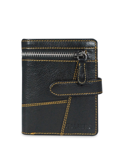 

CALFNERO Men Black Solid Two Fold Wallet