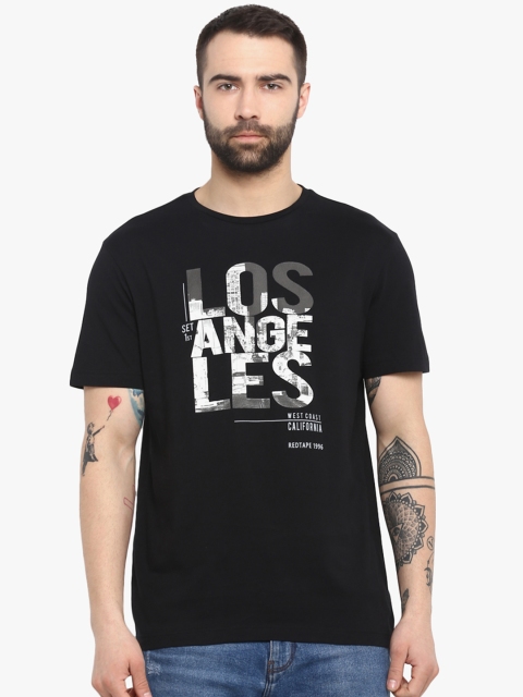 

Red Tape Men Black Printed Round Neck T-shirt