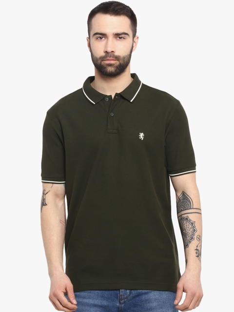 

Red Tape Men Olive Green Solid Polo Collar T-shirt