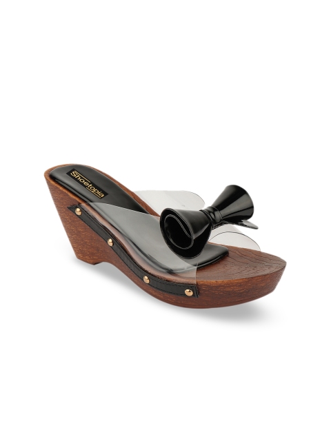 

Shoetopia Women Black Solid Sandals