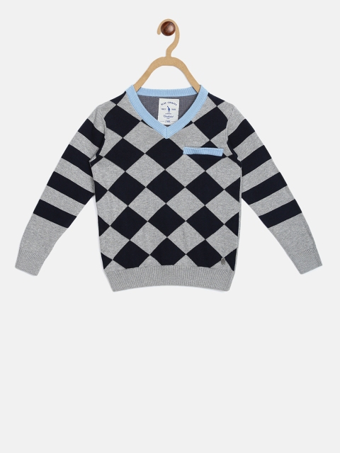 

Blue Giraffe Boys Grey & Blue Checked Sweater