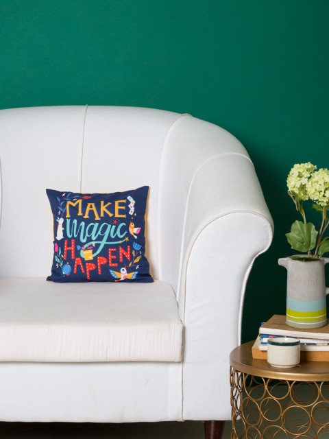 

Chumbak Navy Blue Quirky Printed Square Cushion Covers