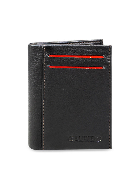 

CALFNERO Unisex Black Solid Card Holder